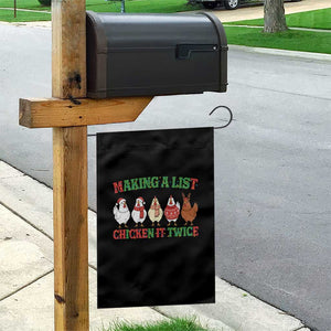 Funny Chicken Christmas Pun Garden Flag Making a List Chicken It Twice Cute Holiday Farm Animal TS02 Print Your Wear