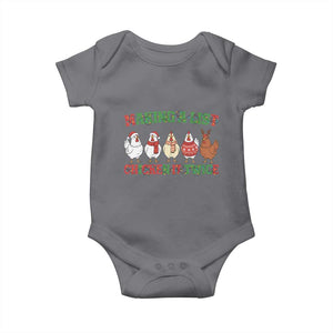 Funny Chicken Christmas Pun Baby Onesie Making a List Chicken It Twice Cute Holiday Farm Animal TS02 Charcoal Print Your Wear