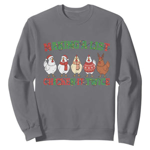 Funny Chicken Christmas Pun Sweatshirt Making a List Chicken It Twice Cute Holiday Farm Animal TS02 Charcoal Print Your Wear