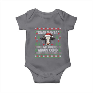 Dear Santa Angus Cow Christmas Baby Onesie Funny Farm Cow Lover Holiday Farm Ugly Sweater TS02 Charcoal Print Your Wear
