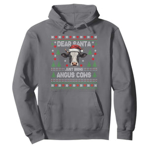 Dear Santa Angus Cow Christmas Hoodie Funny Farm Cow Lover Holiday Farm Ugly Sweater TS02 Charcoal Print Your Wear
