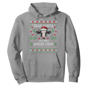 Dear Santa Angus Cow Christmas Hoodie Funny Farm Cow Lover Holiday Farm Ugly Sweater TS02 Sport Gray Print Your Wear