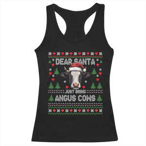 Dear Santa Angus Cow Christmas Racerback Tank Top Funny Farm Cow Lover Holiday Farm Ugly Sweater TS02 Black Print Your Wear