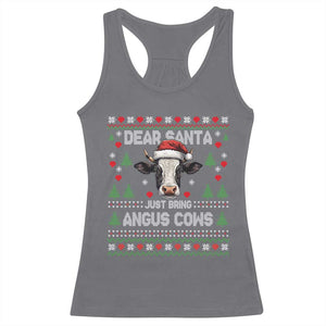 Dear Santa Angus Cow Christmas Racerback Tank Top Funny Farm Cow Lover Holiday Farm Ugly Sweater TS02 Charcoal Print Your Wear