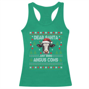 Dear Santa Angus Cow Christmas Racerback Tank Top Funny Farm Cow Lover Holiday Farm Ugly Sweater TS02 Irish Green Print Your Wear