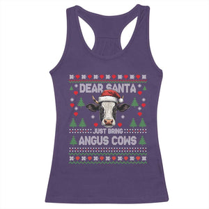 Dear Santa Angus Cow Christmas Racerback Tank Top Funny Farm Cow Lover Holiday Farm Ugly Sweater TS02 Purple Print Your Wear