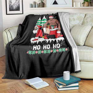 Funny Santa and Diddy Christmas Throw Blanket Naughty or Nice Ho Ho Ho Adult Humor Holiday TS02 Print Your Wear
