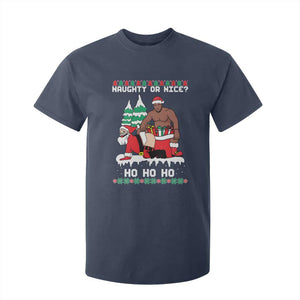 Funny Santa and Diddy Christmas T Shirt For Kid Naughty or Nice Ho Ho Ho Adult Humor Holiday TS02 Navy Print Your Wear
