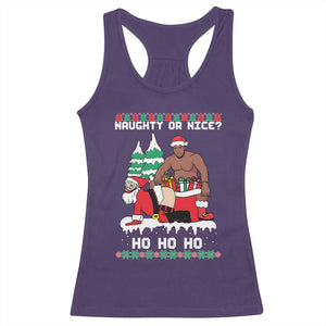Funny Santa and Diddy Christmas Racerback Tank Top Naughty or Nice Ho Ho Ho Adult Humor Holiday TS02 Purple Print Your Wear