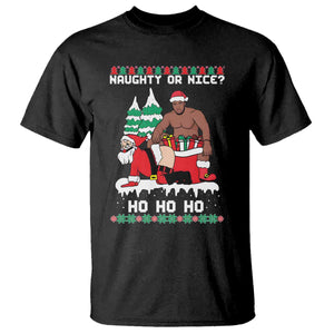 Funny Santa and Diddy Christmas T Shirt Naughty or Nice Ho Ho Ho Adult Humor Holiday TS02 Black Print Your Wear