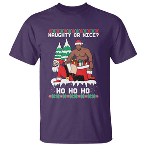 Funny Santa and Diddy Christmas T Shirt Naughty or Nice Ho Ho Ho Adult Humor Holiday TS02 Purple Print Your Wear