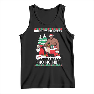 Funny Santa and Diddy Christmas Tank Top Naughty or Nice Ho Ho Ho Adult Humor Holiday TS02 Black Print Your Wear