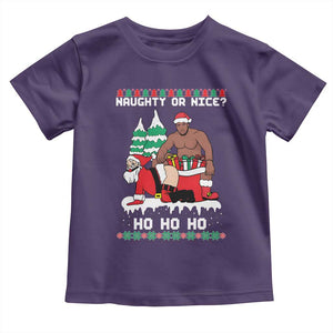Funny Santa and Diddy Christmas Toddler T Shirt Naughty or Nice Ho Ho Ho Adult Humor Holiday TS02 Purple Print Your Wear