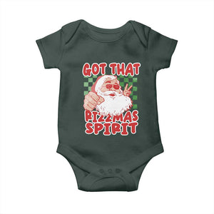 Funny Santa Rizz Christmas Baby Onesie Got That Rizzmas Spirit Retro Groovy TS02 Print Your Wear