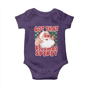 Funny Santa Rizz Christmas Baby Onesie Got That Rizzmas Spirit Retro Groovy TS02 Purple Print Your Wear