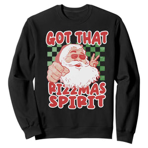 Funny Santa Rizz Christmas Sweatshirt Got That Rizzmas Spirit Retro Groovy TS02 Black Print Your Wear