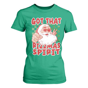 Funny Santa Rizz Christmas T Shirt For Women Got That Rizzmas Spirit Retro Groovy TS02 Irish Green Print Your Wear