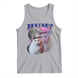 Funny Cat Emotion Meme Tank Top Huh Silly Sarcasm TS02 Athletic Heather Print Your Wear