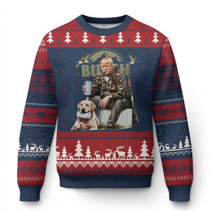 Trump Duck Hunting Ugly Christmas Sweater Camouflage Old School TS02 Navy Red Print Your Wear