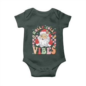Retro Santa Christmas Baby Onesie Groovy Cute Santa Claus Christmas Vibes Xmas TS02 Print Your Wear