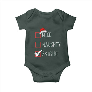 Nice Naughty Skibidi Baby Onesie Funny Christmas Santa List TS02 Print Your Wear