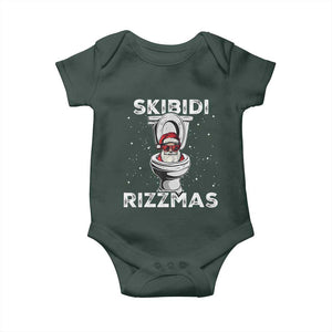 Funny Santa Rizz Christmas Baby Onesie Skibiti Toilet Rizzmas TS02 Print Your Wear
