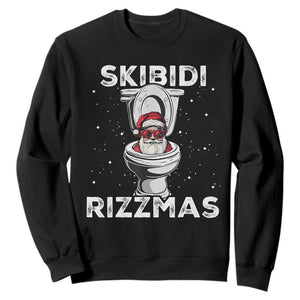 Funny Santa Rizz Christmas Sweatshirt Skibiti Toilet Rizzmas TS02 Black Print Your Wear