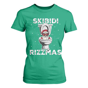 Funny Santa Rizz Christmas T Shirt For Women Skibiti Toilet Rizzmas TS02 Irish Green Print Your Wear