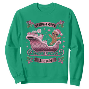 Groovy Pink Christmas Gingerbrad Sweatshirt Sleigh Girl Sleigh Festive Xmas Holiday Girls TS02 Irish Green Print Your Wear