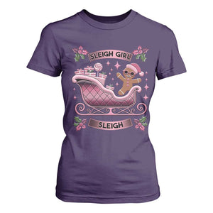 Groovy Pink Christmas Gingerbrad T Shirt For Women Sleigh Girl Sleigh Festive Xmas Holiday Girls TS02 Purple Print Your Wear