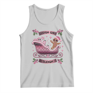 Groovy Pink Christmas Gingerbrad Tank Top Sleigh Girl Sleigh Festive Xmas Holiday Girls TS02 Ash Print Your Wear