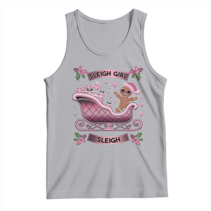 Groovy Pink Christmas Gingerbrad Tank Top Sleigh Girl Sleigh Festive Xmas Holiday Girls TS02 Athletic Heather Print Your Wear