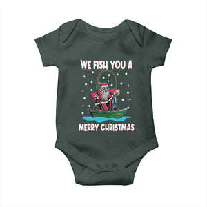 Santa Christmas Boat Fishing Baby Onesie We Fish You A Merry Xmas Fisherman TS02 Print Your Wear