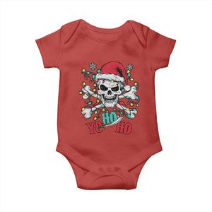 Christmas Pirate Skull Baby Onesie Yo Ho Ho Boat Cruise Xmas Crossbones TS02 Red Print Your Wear