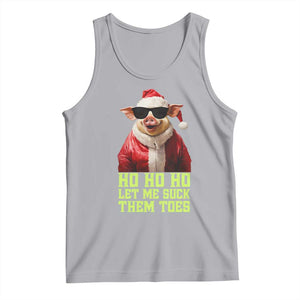 Funny Pig Santa Tank Top Ho Ho Ho Let Me Suck Them Toes Weird Festive Christmas TS02 Athletic Heather Print Your Wear
