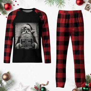 Funny Santa Mugshot Plaid Pajama Set Naughty Christmas Festive Vibe TS02 Buffalo Plaid Print Your Wear