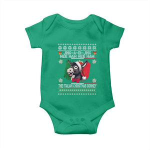 Italian Christmas Donkey Baby Onesie Funny Jing A Di Jing Hee Haw Italy Flag TS02 Irish Green Print Your Wear