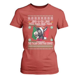 Italian Christmas Donkey T Shirt For Women Funny Jing A Di Jing Hee Haw Italy Flag TS02 Red Print Your Wear