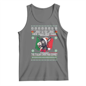 Italian Christmas Donkey Tank Top Funny Jing A Di Jing Hee Haw Italy Flag TS02 Black Heather Print Your Wear