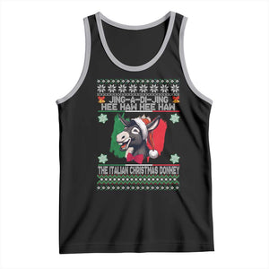 Italian Christmas Donkey Tank Top Funny Jing A Di Jing Hee Haw Italy Flag TS02 Black Athletic Heather Print Your Wear