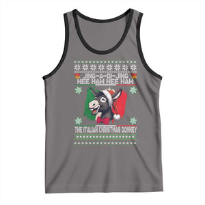 Italian Christmas Donkey Tank Top Funny Jing A Di Jing Hee Haw Italy Flag TS02 Deep Heather Black Print Your Wear