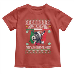 Italian Christmas Donkey Toddler T Shirt Funny Jing A Di Jing Hee Haw Italy Flag TS02 Red Print Your Wear
