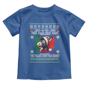 Italian Christmas Donkey Toddler T Shirt Funny Jing A Di Jing Hee Haw Italy Flag TS02 Royal Blue Print Your Wear