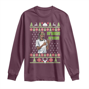 Funny Rapper Meme Christmas Long Sleeve Shirt Fo Shizzle My Nizzle TS02 Maroon Print Your Wear