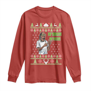 Funny Rapper Meme Christmas Long Sleeve Shirt Fo Shizzle My Nizzle TS02 Red Print Your Wear