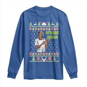 Funny Rapper Meme Christmas Long Sleeve Shirt Fo Shizzle My Nizzle TS02 Royal Blue Print Your Wear