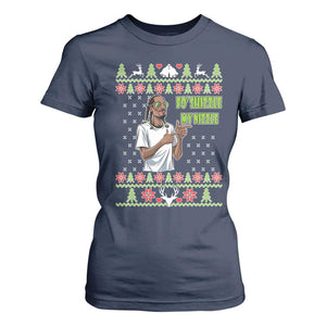 Funny Rapper Meme Christmas T Shirt For Women Fo Shizzle My Nizzle TS02 Navy Print Your Wear