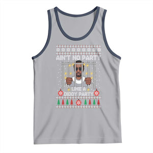 Funny Christmas Sarcastic Diddy Tank Top Aint No Party Like A Diddy Party TS02 Athletic Heather Navy Print Your Wear