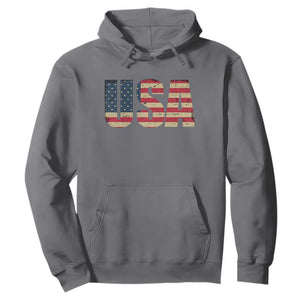 USA American Flag Hoodie Retro Vintage Patriotic TS02 Charcoal Print Your Wear