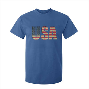 USA American Flag T Shirt For Kid Retro Vintage Patriotic TS02 Royal Blue Print Your Wear